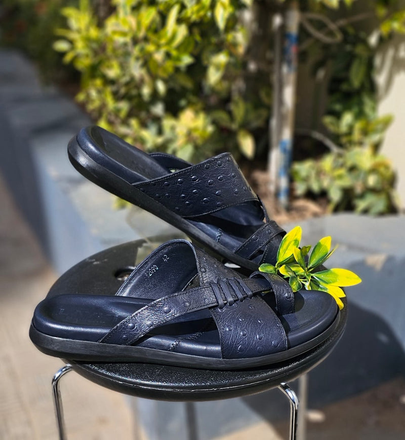 Sandale Cuir 2090# Bleu