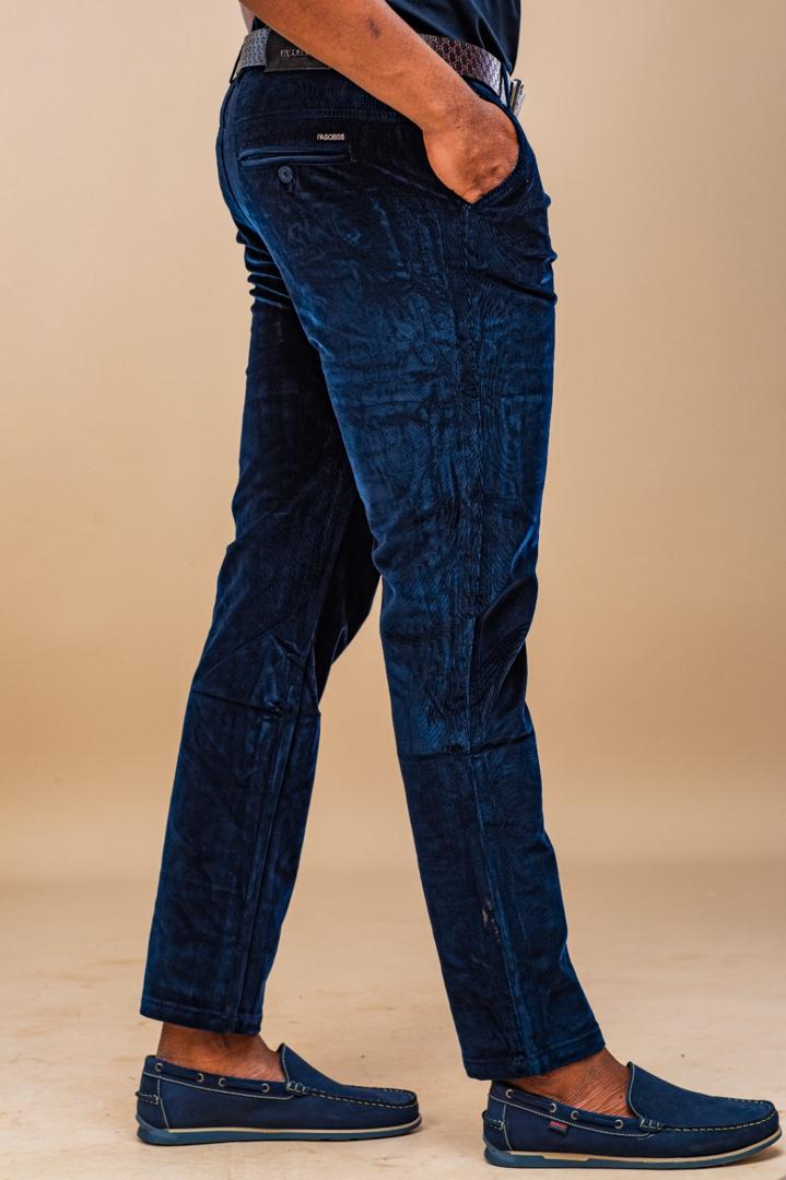 Pantalon velour Bleu de Nuit