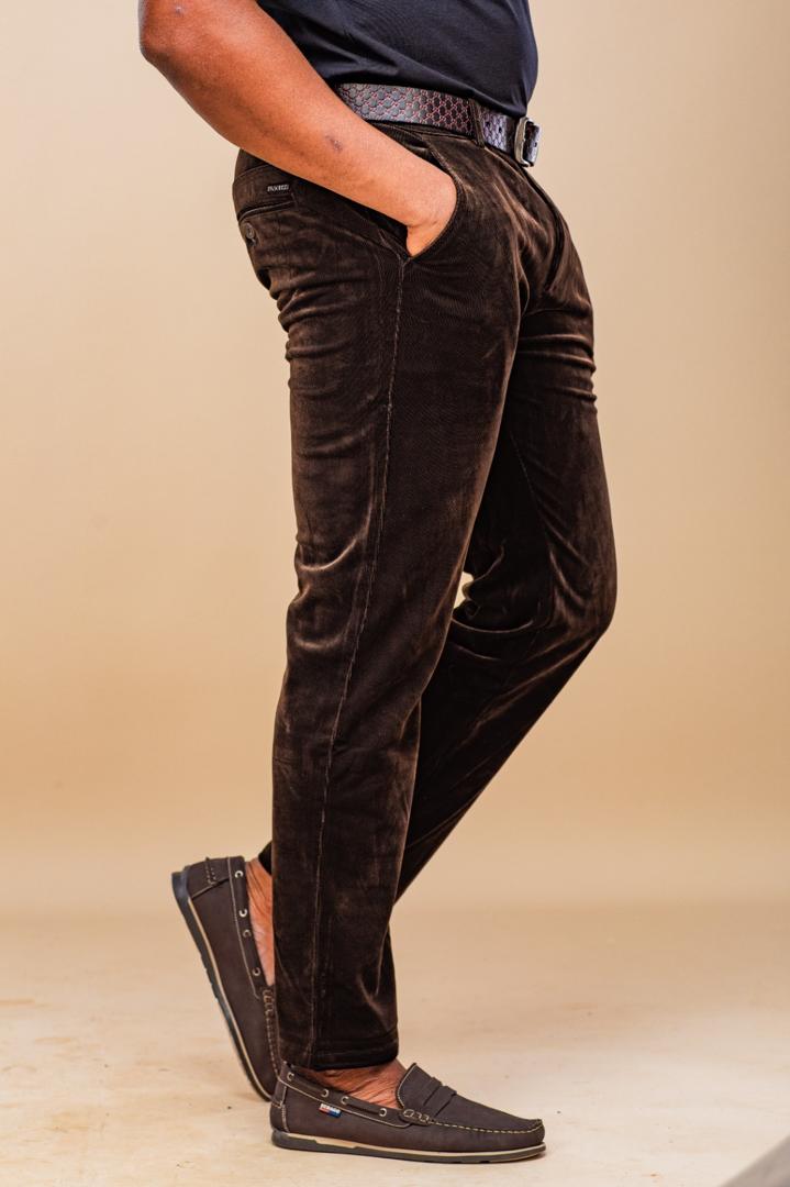 Pantalon velour Marron Foncé