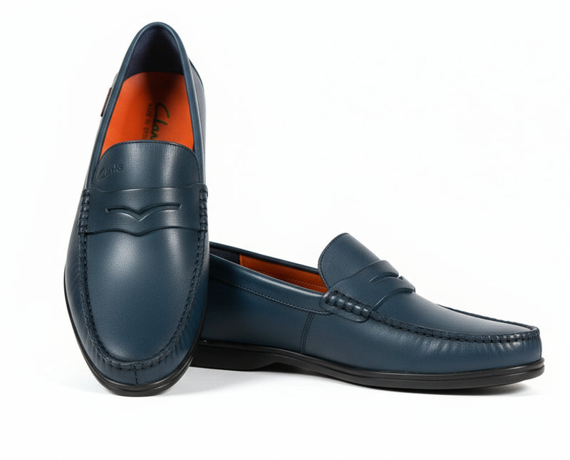 Mocassin Cuir 6# Bleu