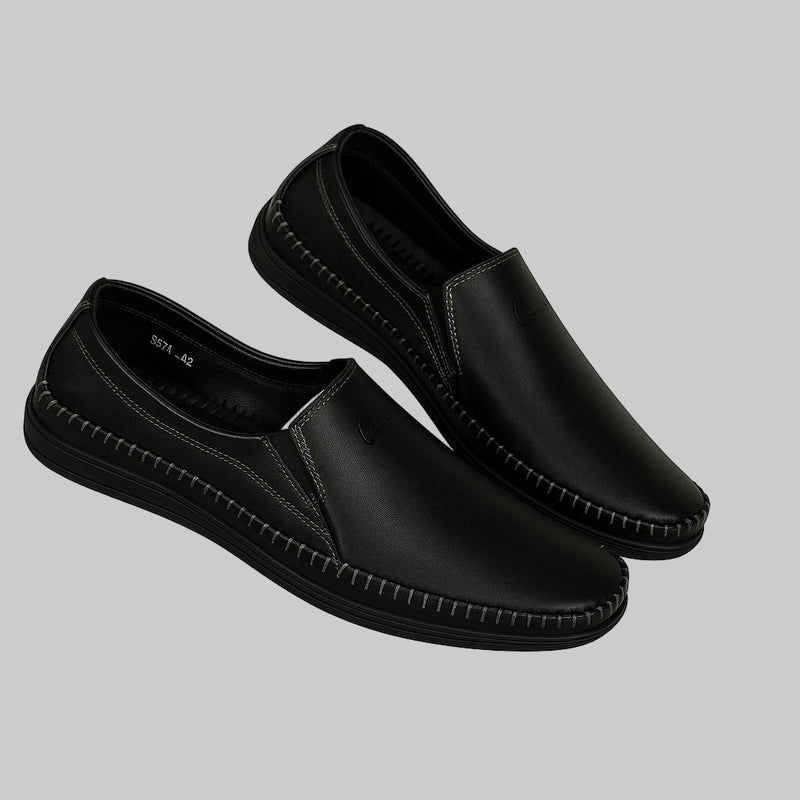 Mocassin Cuir Leger 9571# Noir