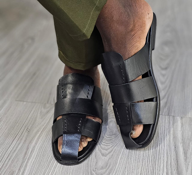 Sandale Cuir 23# Noir