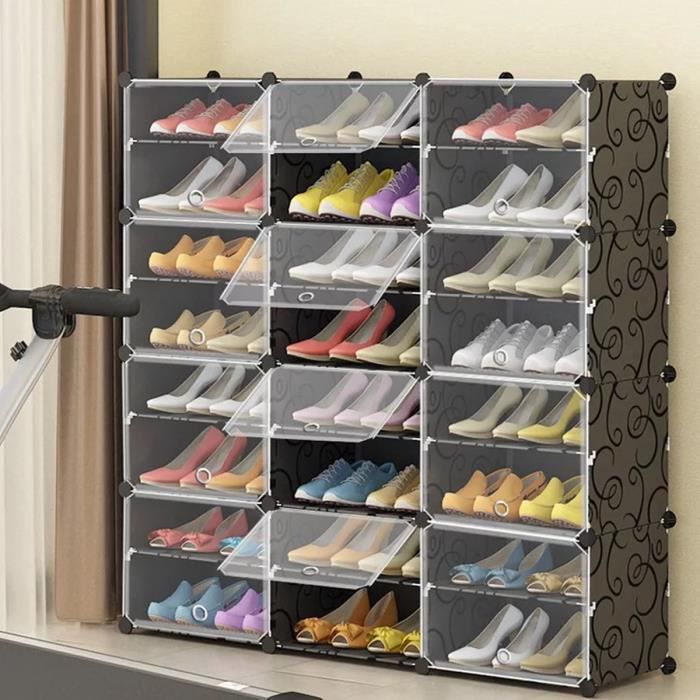 Range chaussures en forme d'armoire de 3 battants (54 paires)