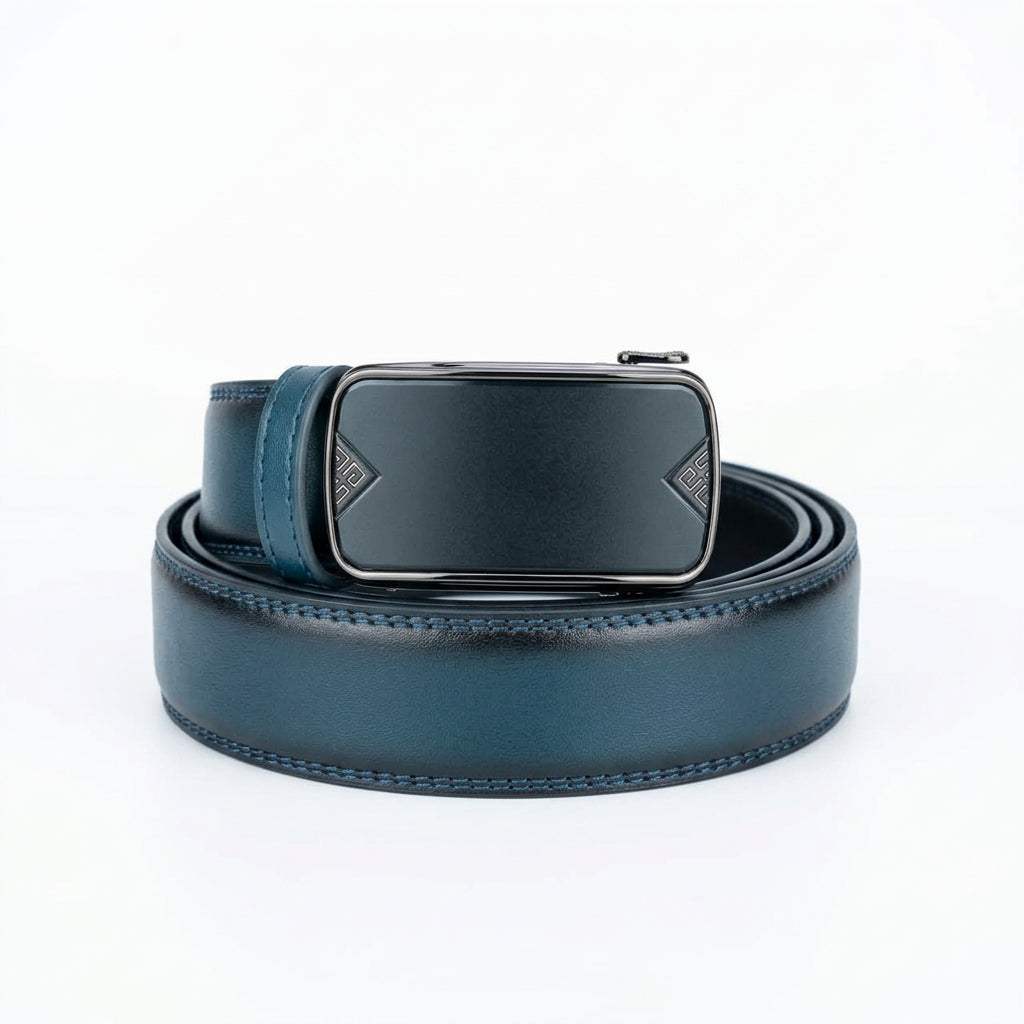 Ceinture Cuir Reglage MH Bleu