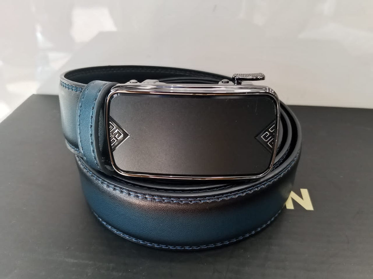 Ceinture Cuir Reglage MH Bleu