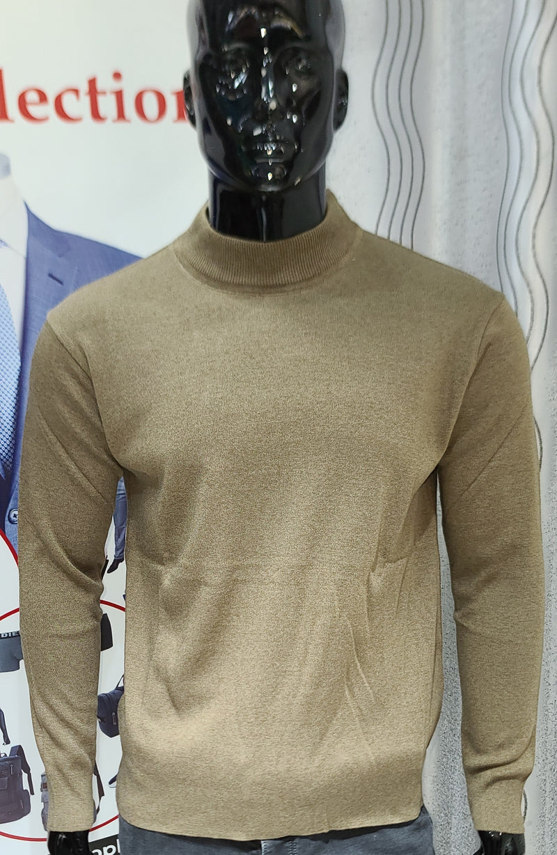 Pull col Rond beige