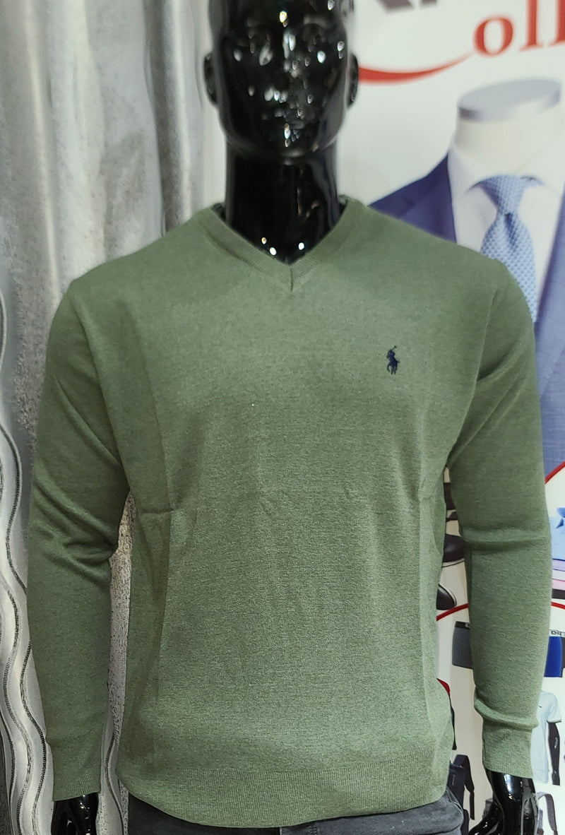 Pull polo col V Vert