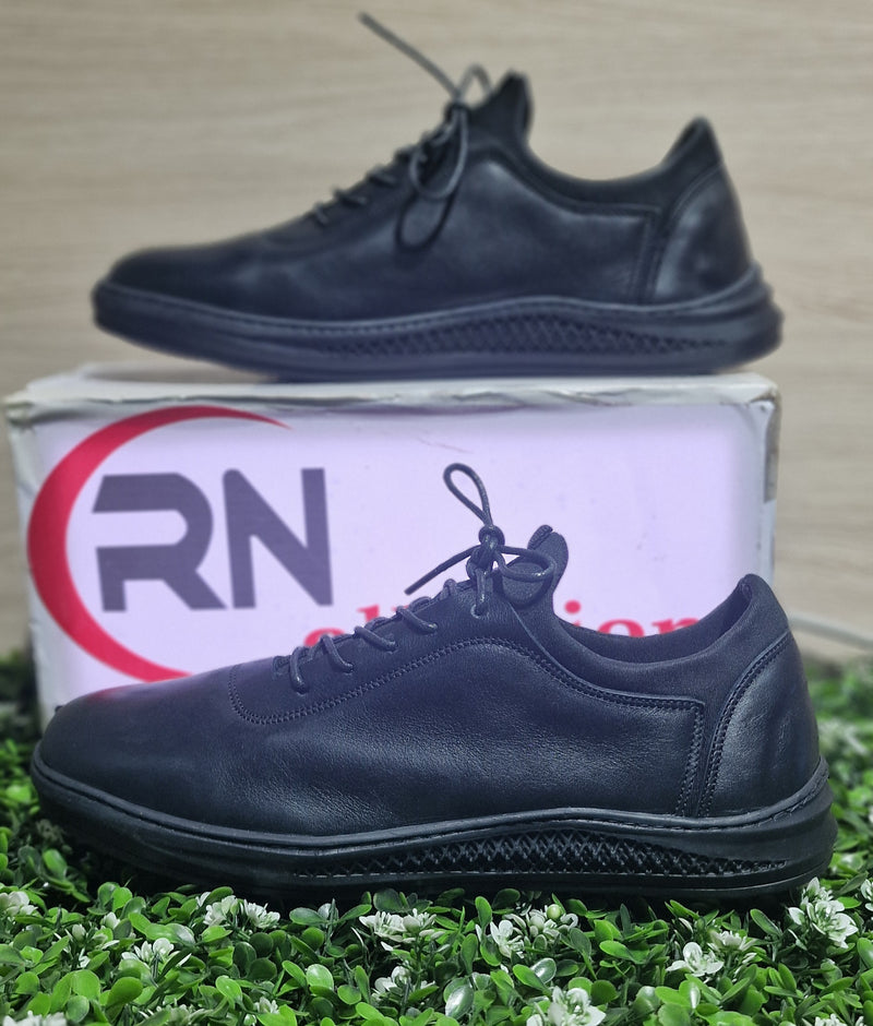 Basket cuir F12 Noir Tréssé