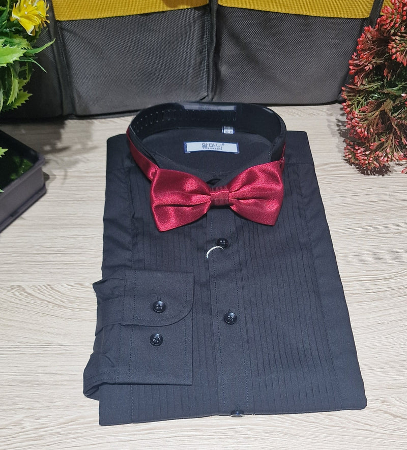 Chemise Noir Col Cassé