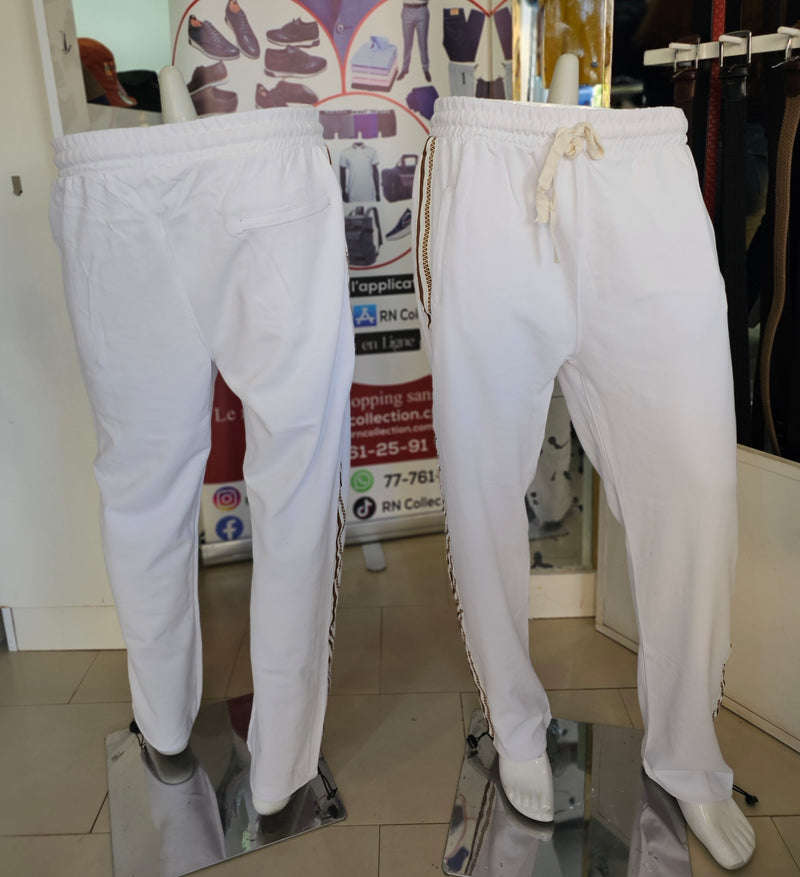 Pantalon jogging blanc