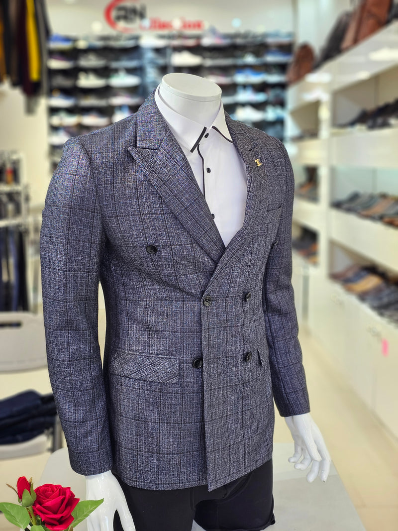 Blazer Croisé Gris