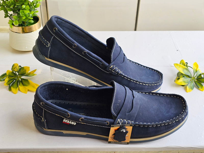 Mocassin Sebago Daim Bleu