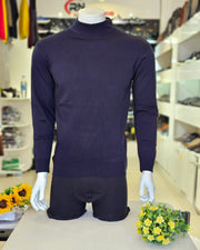 Pull Col Rond bleu