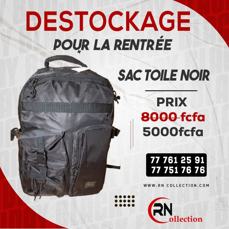 Sac noir toilé