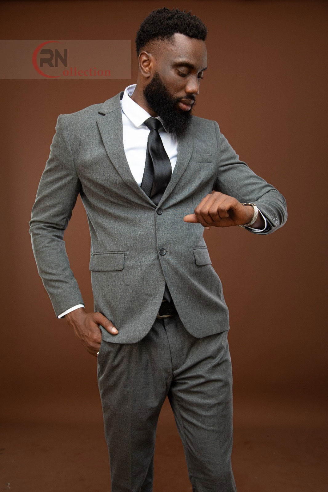 Ensemble costume 2pieces gris foncé