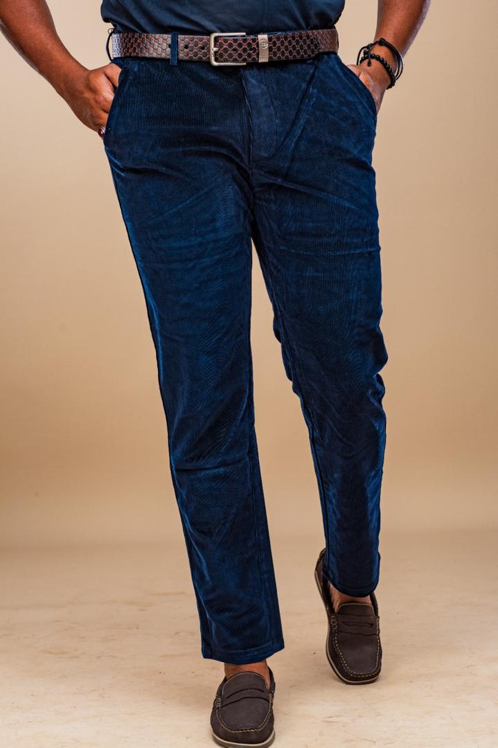 Pantalon velour Bleu de Nuit