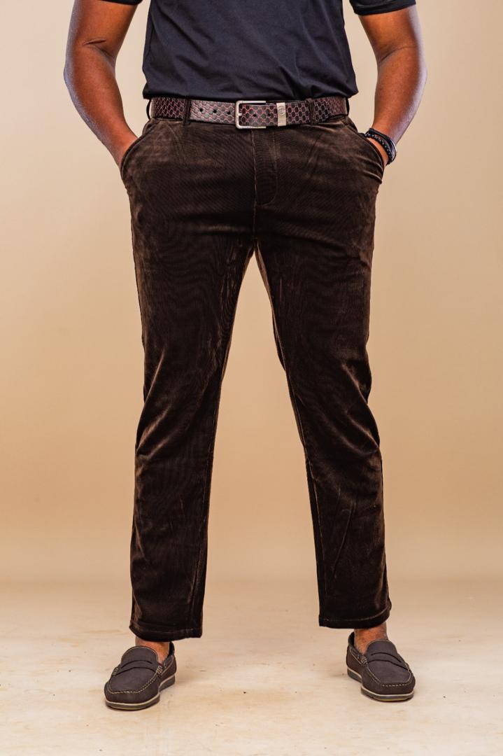 Pantalon velour Marron Foncé