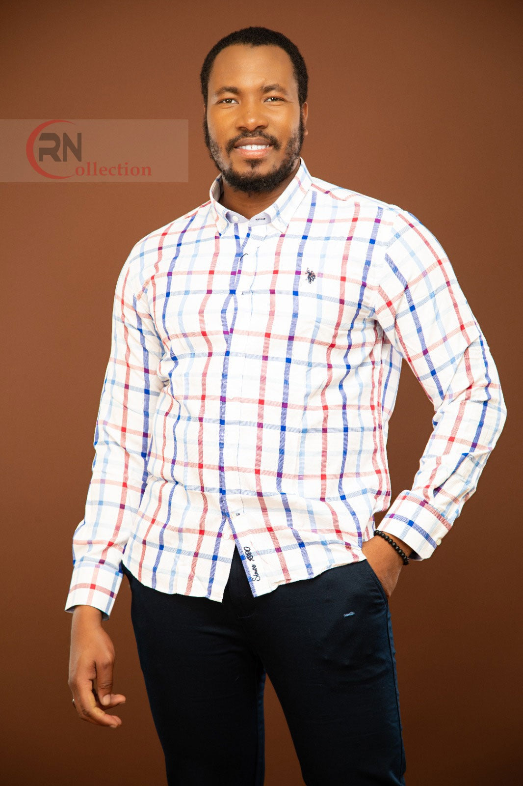 Chemise Polo rayures rouge