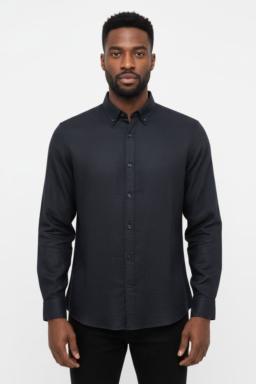 Chemise Lin Noir