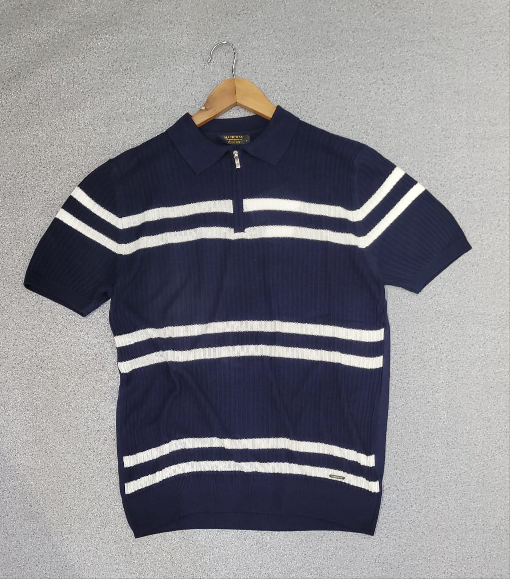 Polo maille Bleu