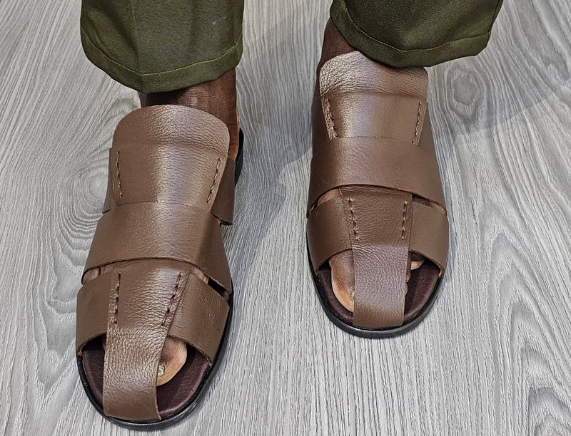 Sandale Cuir 23# Marron