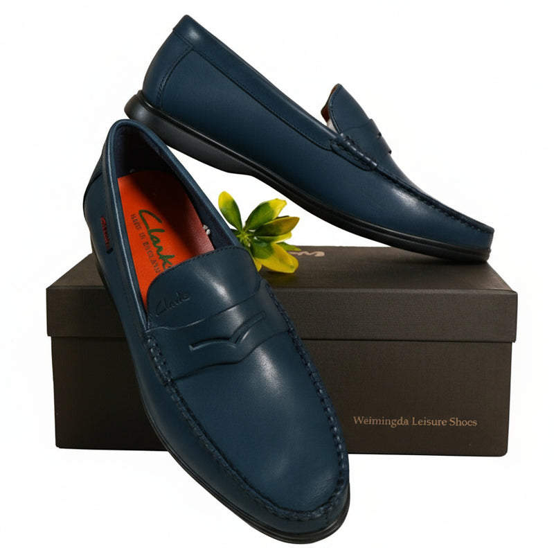 Mocassin Cuir 6# Bleu