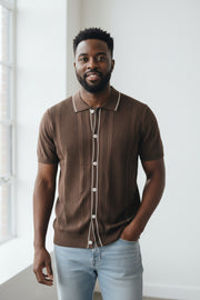 Polo Cardigan Marron