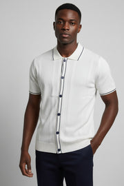 Polo Cardigan Blanc
