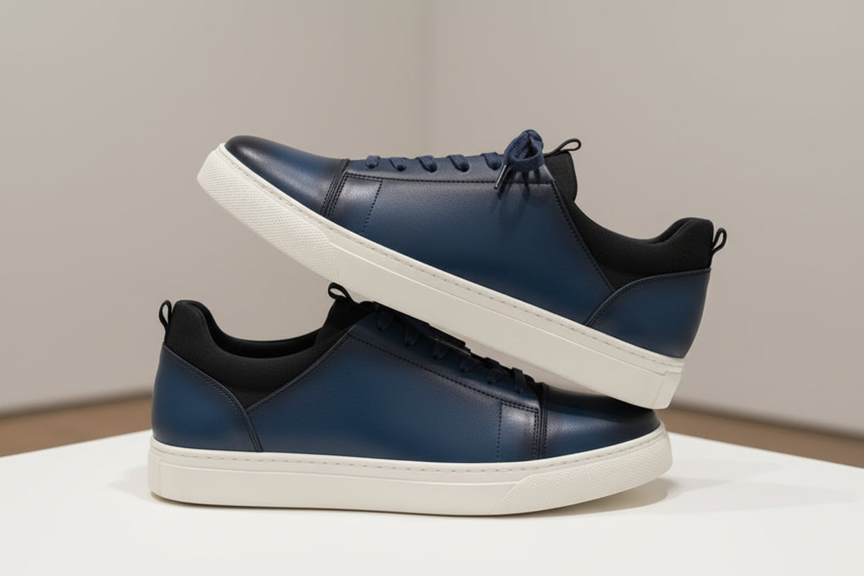 Basket Cuir 44# Bleu