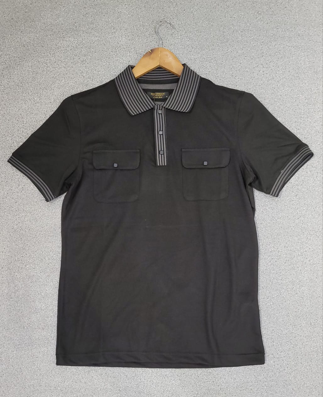 Polo double Poche Noir