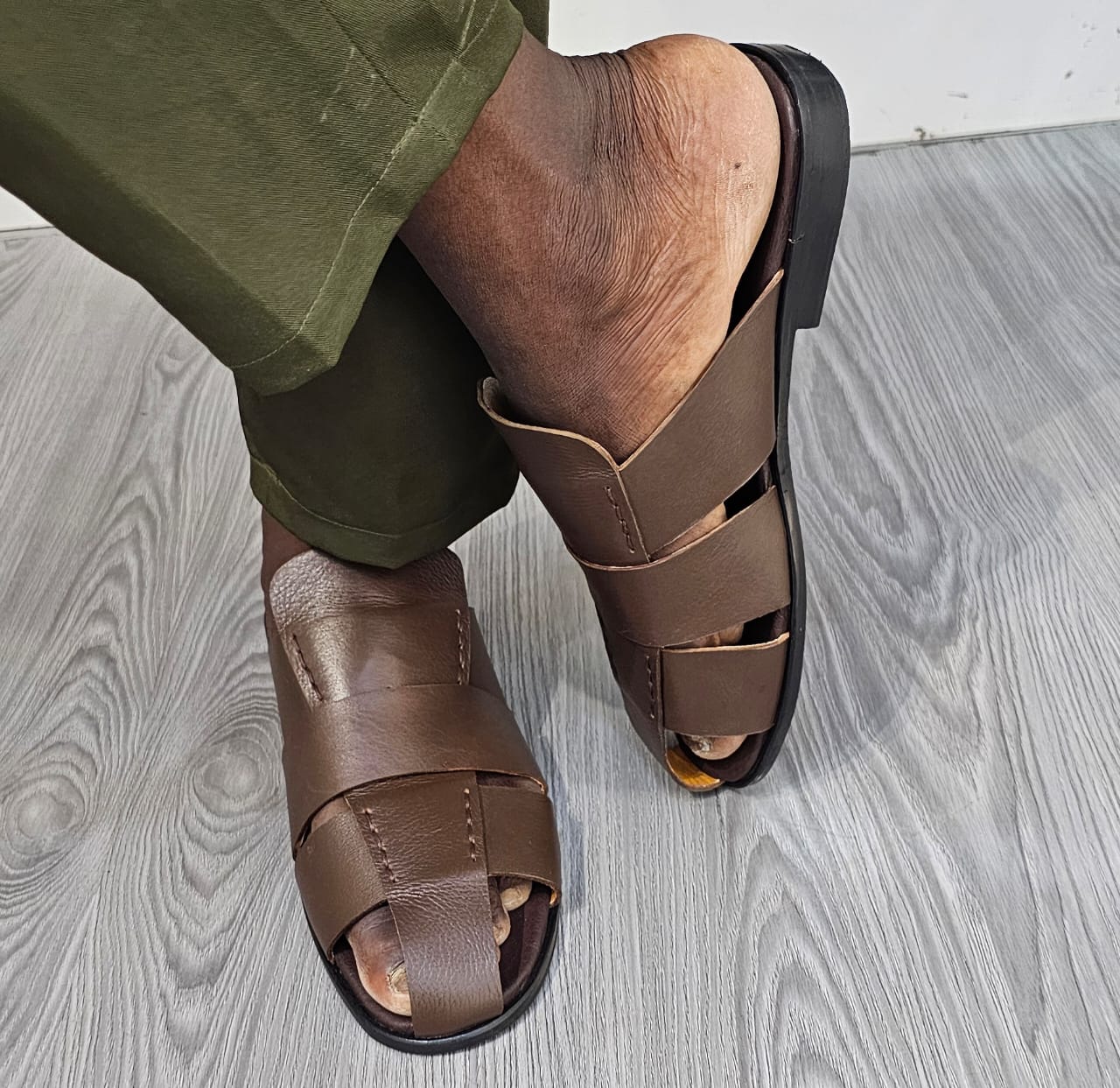 Sandale Cuir 23# Marron