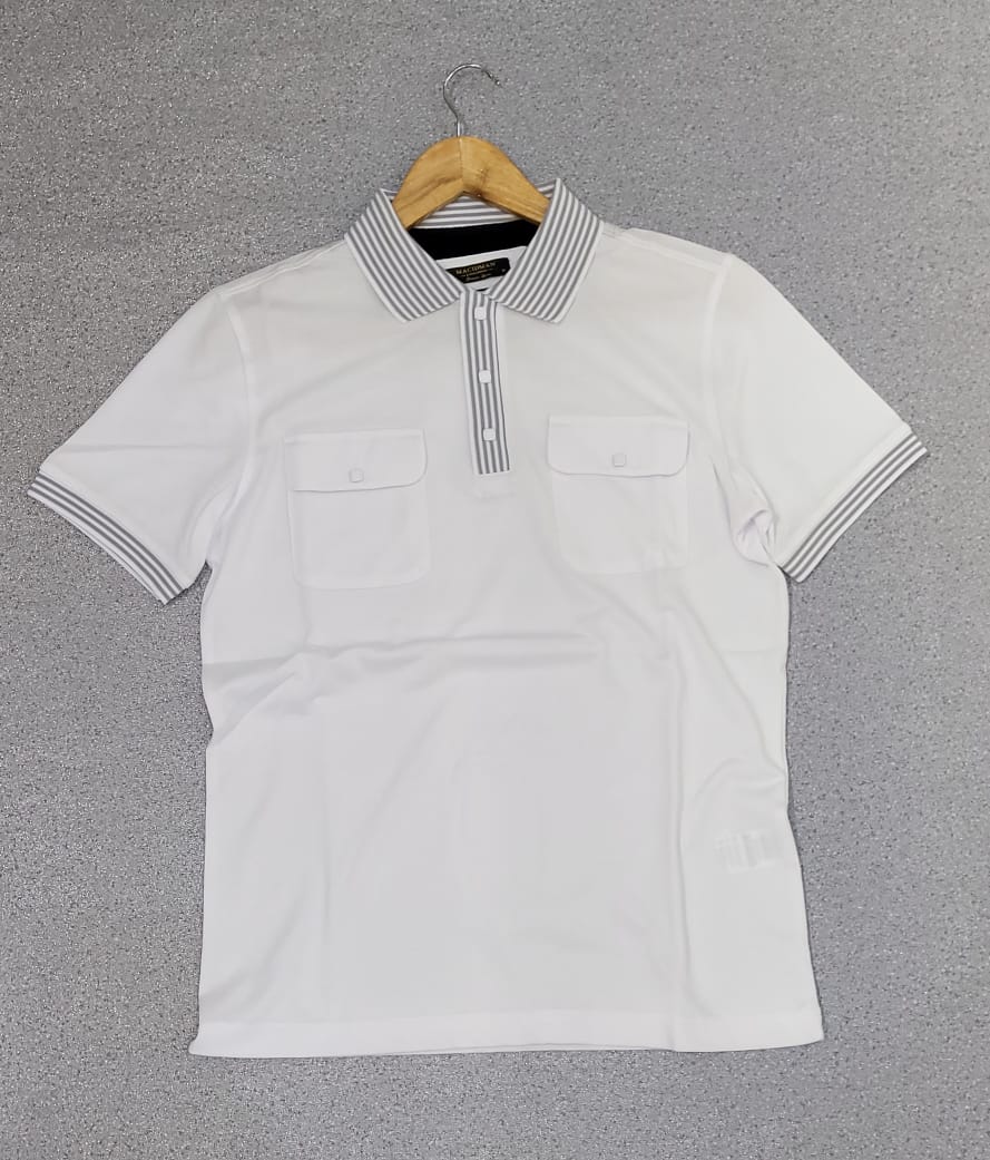 Polo Double poche Blanc