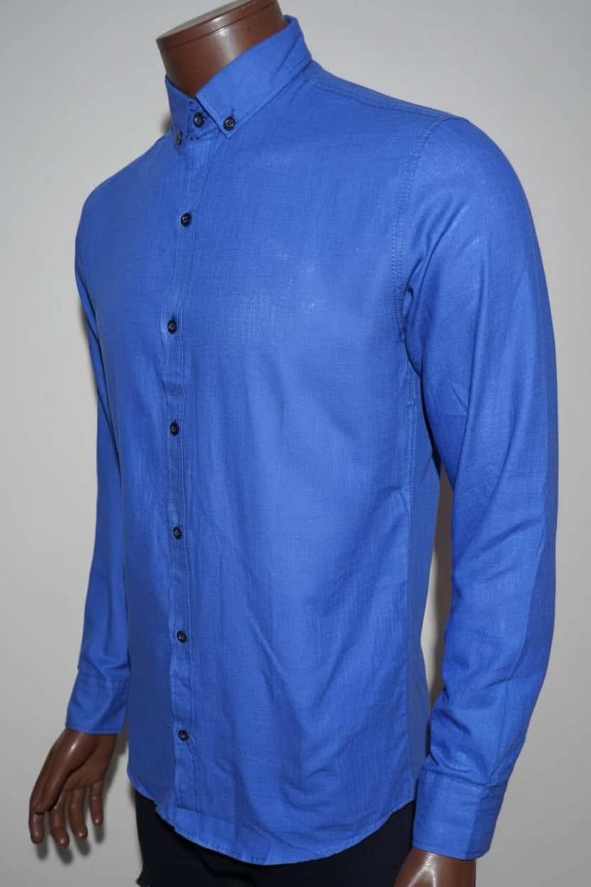 Chemise Lin Bleu Roi