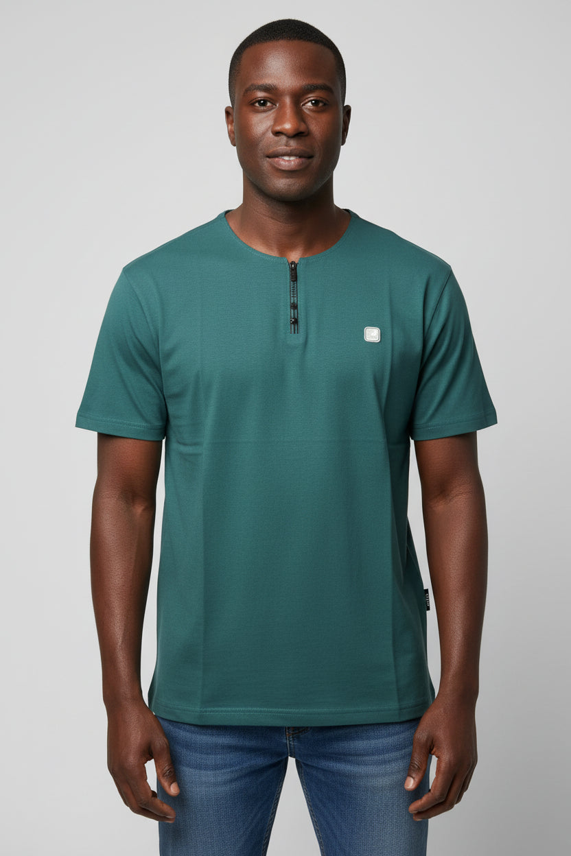 T-shirt Button Vert