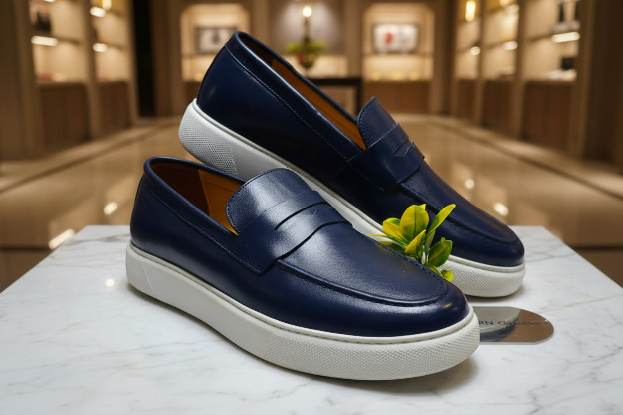 Basket Cuir 68# Bleu de Nuit