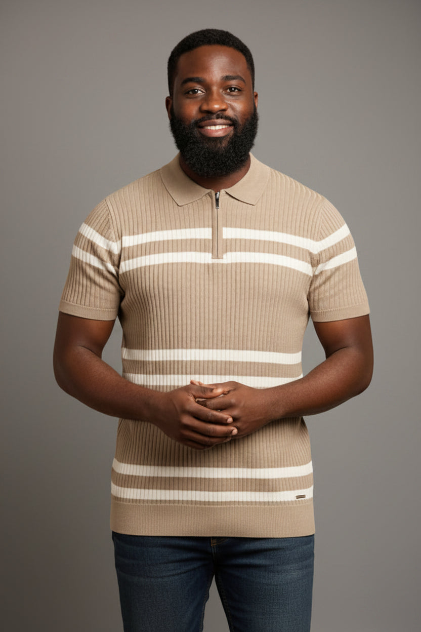 Polo Maille Beige
