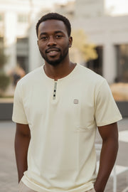 T-shirt Button Beige