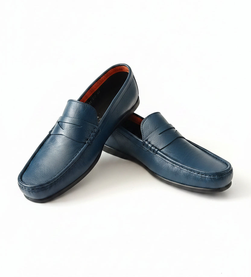 Mocassin Cuir R23 Bleu