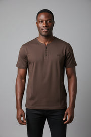 T-shirt Button Marron