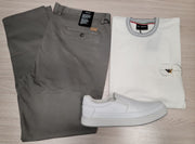 Ensemble kakki + Tshirt + basket