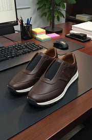 Basket Cuir W Marron