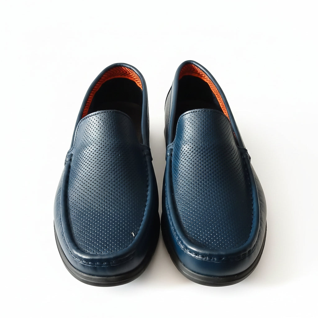 Mocassin Cuir 19# bleu