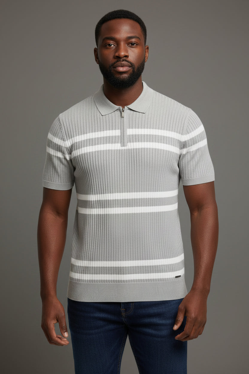 Polo Maille Gris