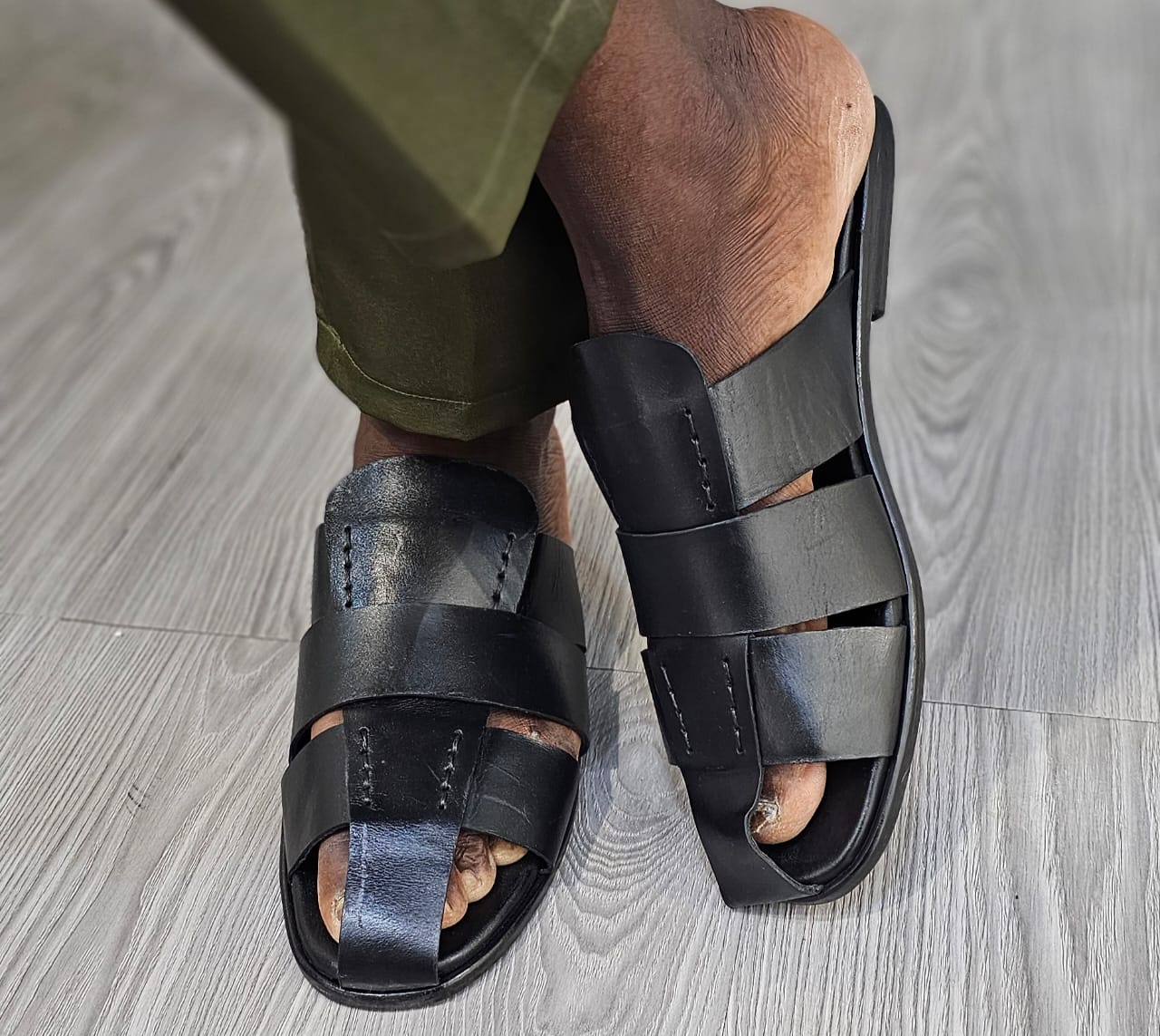 Sandale Cuir 23# Noir