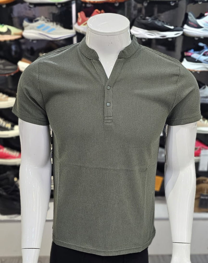 T-shirt Button Vert
