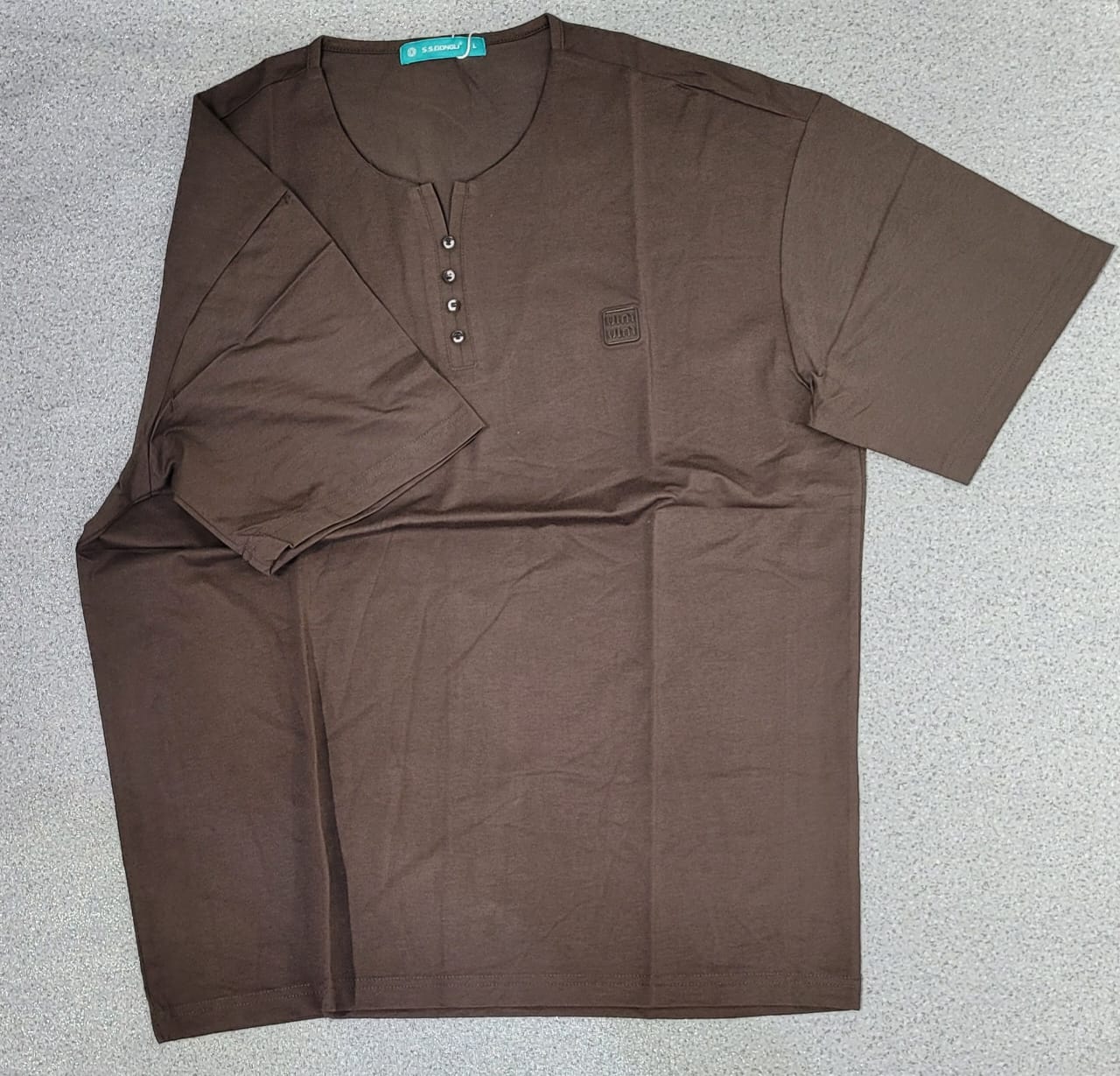 T-shirt Button Marron