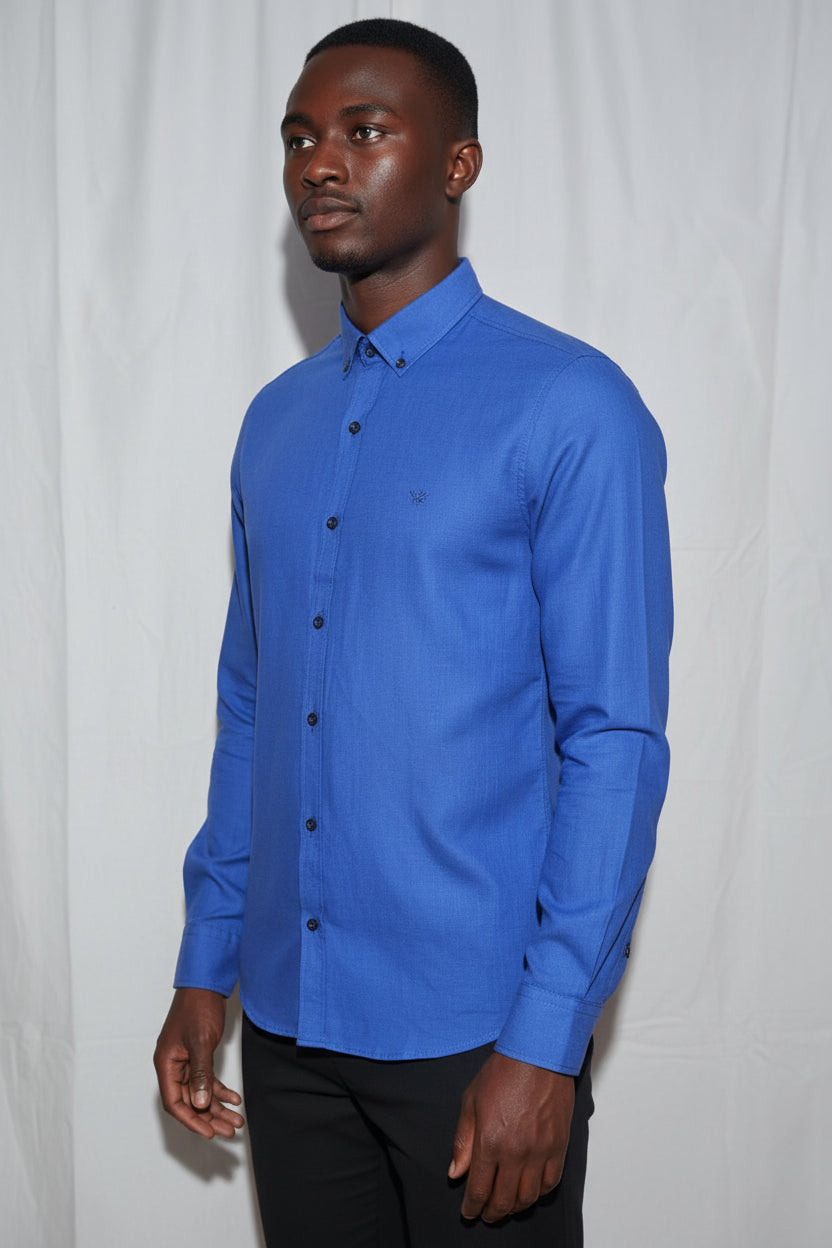 Chemise Lin Bleu Roi