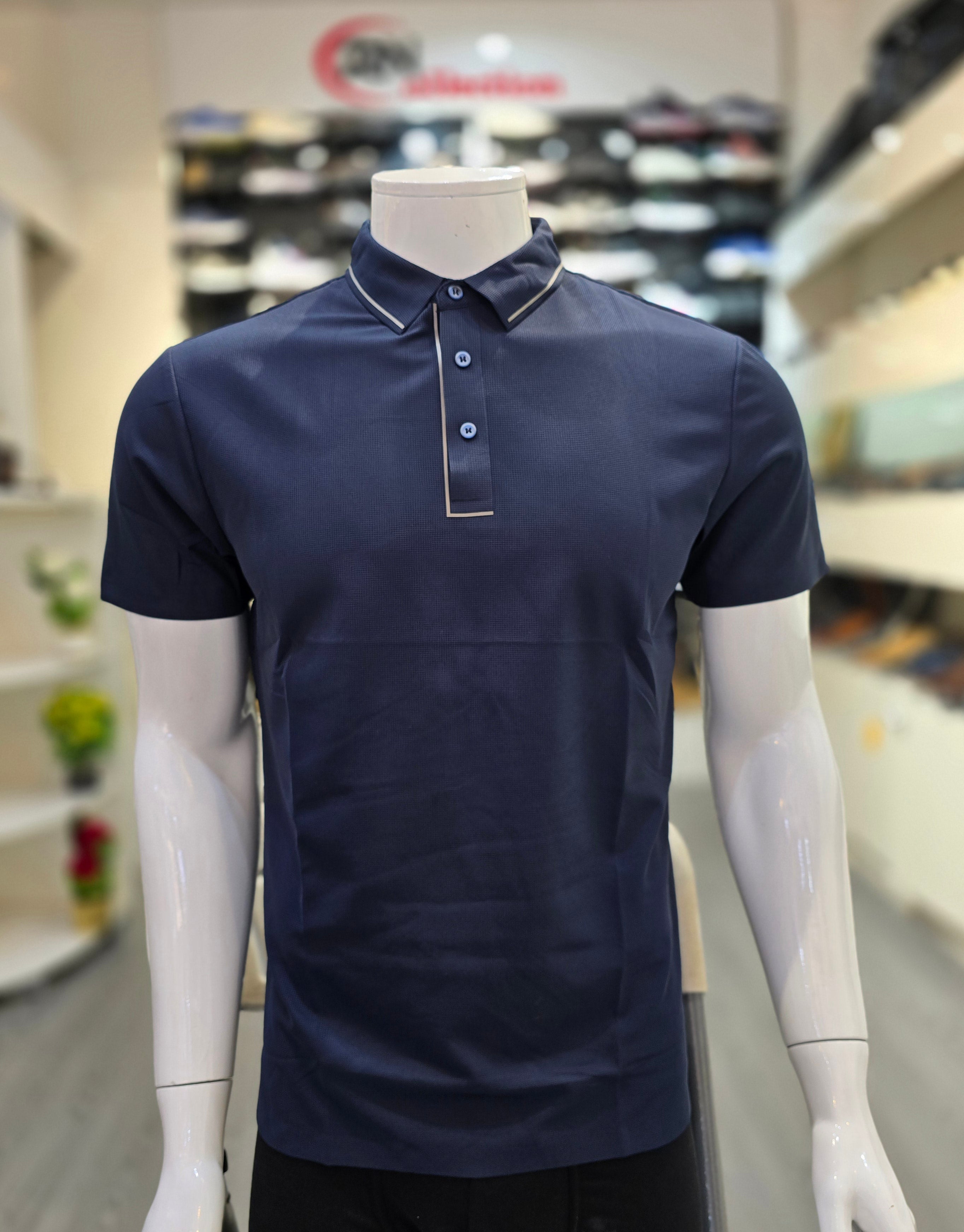 Polo Soie Glacée Bleu