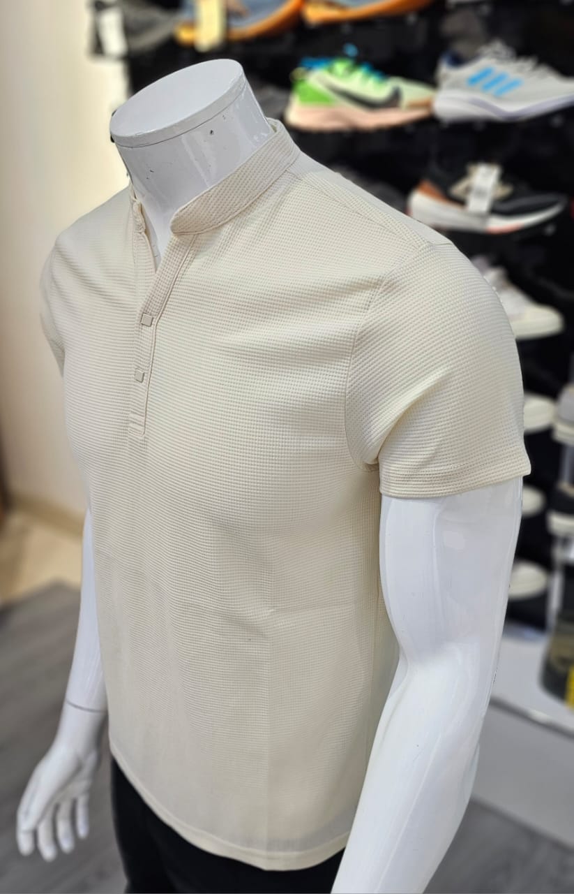 T-shirt Button Beige