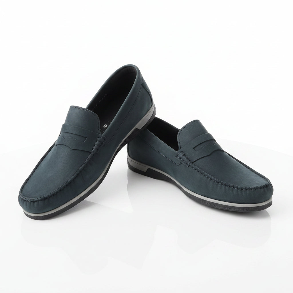 Mocassin Daim R25 Bleu